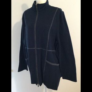 Habitat Navy Blue coat, Zipper front, Sz XXL